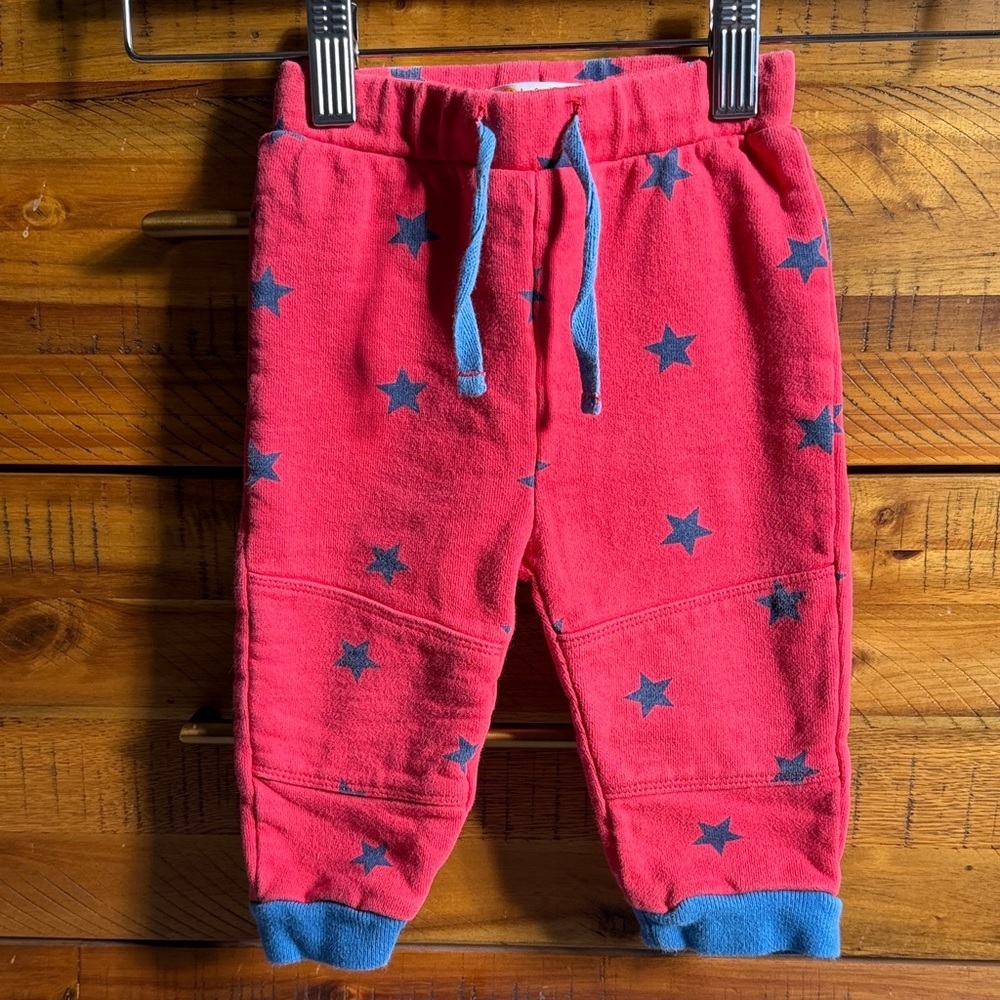 Baby Boden Star Print Joggers - Red and Blue